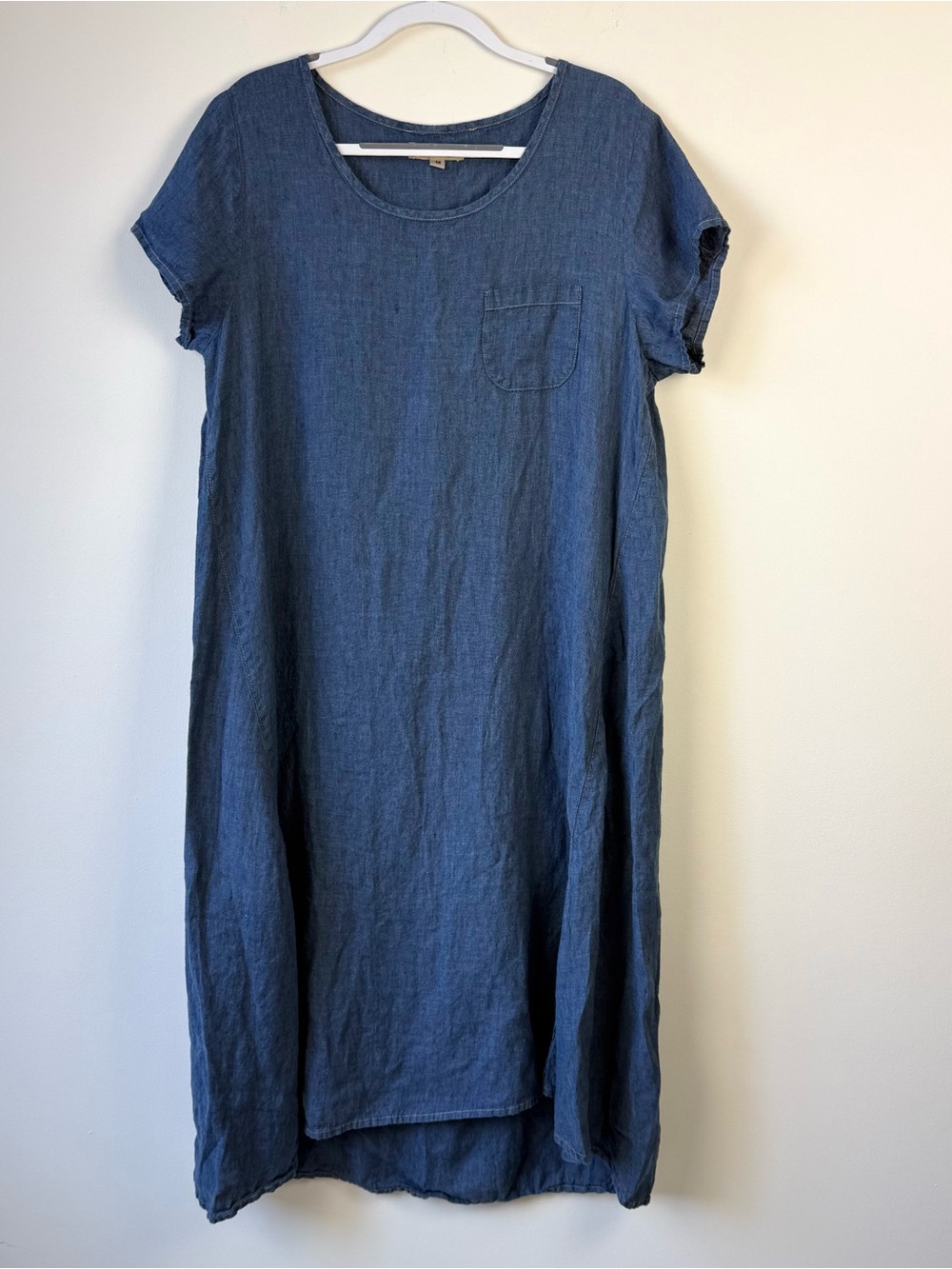 Flax 100% Linen Maxi Dress Chambray Natural Lagenlook